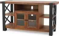 📺 stylish christopher knight home tori wood tv console: natural beauty with functional cabinets logo