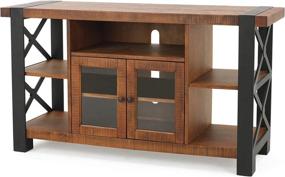 img 4 attached to 📺 Stylish Christopher Knight Home Tori Wood TV Console: Natural Beauty with Functional Cabinets