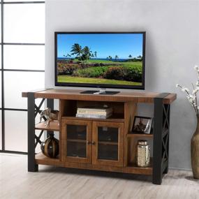 img 3 attached to 📺 Stylish Christopher Knight Home Tori Wood TV Console: Natural Beauty with Functional Cabinets