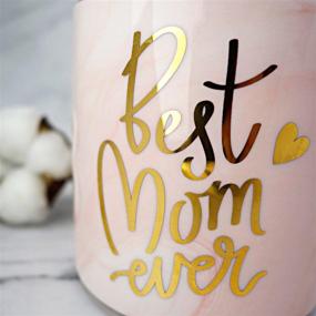 img 2 attached to 🎁 Best Mom Ever Ceramic Coffee Cup - 11oz Pink Marble - VILIGHT Moms Mug Christmas Gifts from Daughter and Son