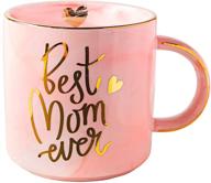 🎁 best mom ever ceramic coffee cup - 11oz pink marble - vilight moms mug christmas gifts from daughter and son logo