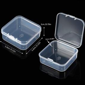 img 3 attached to Set of 36 Small Clear Plastic Bead Storage Containers with Hinged Lid - Perfect for Organizing Crafts, Jewelry, Hardware, and Small Items (2.12 x 2.12 x 0.79 Inches)