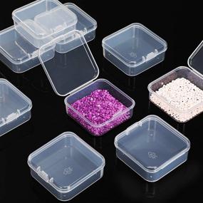 img 1 attached to Set of 36 Small Clear Plastic Bead Storage Containers with Hinged Lid - Perfect for Organizing Crafts, Jewelry, Hardware, and Small Items (2.12 x 2.12 x 0.79 Inches)