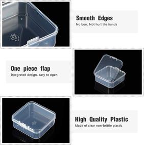 img 2 attached to Set of 36 Small Clear Plastic Bead Storage Containers with Hinged Lid - Perfect for Organizing Crafts, Jewelry, Hardware, and Small Items (2.12 x 2.12 x 0.79 Inches)