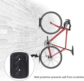 img 1 attached to 🚴 Dirza Bike Wall Mount Rack with Tire Tray - Vertical Bike Storage Rack for Indoor, Garage, Shed - Easy to Install - Ideal for Hanging Road, Mountain or Hybrid Bikes - Screws Included - Pack of 2