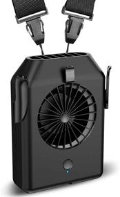 img 4 attached to 🏃 Viniper Portable Necklace Fan with Waist Clip: 5-22 Hours Operation, 3-Speeds, Rechargeable Battery, Personal Fan Suitable for Sports, Work, and Outdoor Activities (Black)