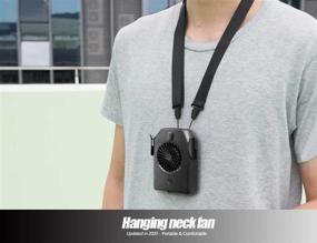 img 3 attached to 🏃 Viniper Portable Necklace Fan with Waist Clip: 5-22 Hours Operation, 3-Speeds, Rechargeable Battery, Personal Fan Suitable for Sports, Work, and Outdoor Activities (Black)