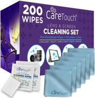 👓 200 care touch lens cleaning wipes with microfiber cloths - ideal for glasses, laptops, computer screens, and phones logo