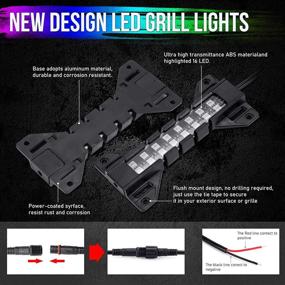 img 2 attached to 🚗 Chasing Dream Color LED Grille Lights - 4 Pods Front Grill Light - Smartphone APP Control/DIY Color/Music/Timing/Flashing Modes for Ram F150 F250 F350 Tacoma TRD PRO Front Trucks (SEO-Optimized Dream Color LED Grille Lights)