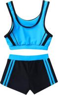 👙 agoky girls' summer tankini swimsuit with boyshorts - racerback top swimwear for kids logo