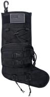 🎅 speed track 2021 tactical christmas stocking - flag patch molle webbing, zip pocket, molle clips - urban black логотип