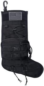 img 4 attached to 🎅 Speed Track 2021 Tactical Christmas Stocking - Flag Patch MOLLE Webbing, Zip Pocket, MOLLE Clips - Urban Black