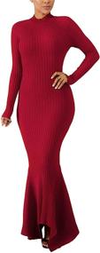 img 4 attached to Womens Sleeve Elegant Fishtail Bodycon