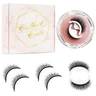 💁 effortless application and natural look: reusable self-adhesive eyelashes, no glue or eyeliner needed - waterproof, non-slip, easy to apply, perfect gift for women (2-pairs) logo