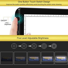img 3 attached to 🌟 Усовершенствованная подзаряжаемая светодиодная плитка формата A4: ультратонкая трассировочная световая коробка с возможностью регулировки яркости - идеально подходит для художников, алмазной живописи, набросков и анимации