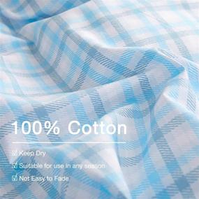 img 2 attached to 🔲 AMZTOP Blue Checkered Duvet Cover Twin - Teens Bedding Set Cotton Buffalo Plaid Comforter Cover - Modern Aesthetic Room Decor