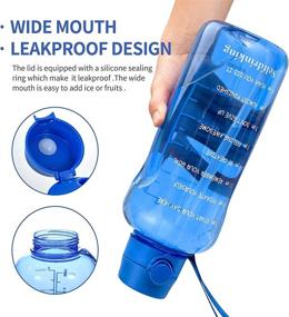 img 1 attached to 💧 Stay Hydrated with our 64oz Motivational Water Bottle – BPA-Free, Leak-proof, with Time Marker Reminder and Straw, perfect for Fitness, Gym, and Outdoor Sports (Blue)