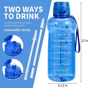 img 3 attached to 💧 Stay Hydrated with our 64oz Motivational Water Bottle – BPA-Free, Leak-proof, with Time Marker Reminder and Straw, perfect for Fitness, Gym, and Outdoor Sports (Blue)