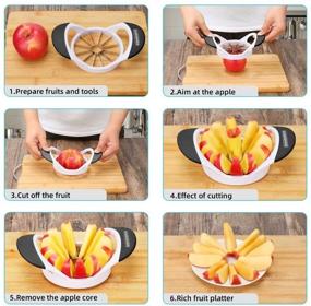 img 2 attached to 🍎 4.2 Inch Large Apple Slicer with 12 Blades - Premium Apple Cutter - Stainless Steel Apple Corer - Sharp Apple Slicer and Corer - Apple Corer Tool - Dishwasher Safe(Black) for Enhanced SEO