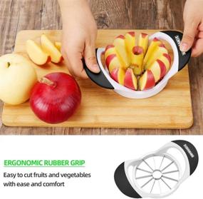 img 1 attached to 🍎 4.2 Inch Large Apple Slicer with 12 Blades - Premium Apple Cutter - Stainless Steel Apple Corer - Sharp Apple Slicer and Corer - Apple Corer Tool - Dishwasher Safe(Black) for Enhanced SEO