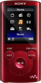 img 4 attached to Улучшите свой аудиовизуальный опыт с Sony 🎧 NWZE383 4 ГБ Walkman MP3 MP3-плеером видео в ярко-красном цвете!