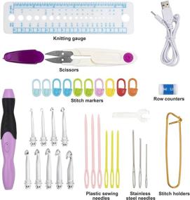 img 3 attached to 🧶 BCMRUN LED Crochet Hooks Set - 9 Interchangeable Heads - Light Up Knitting Needles - Weave Sewing Tool Accessories with Case in Purple