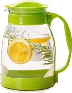 shopwithgreen 68oz glass iced tea pitcher: heat resistant with lid and sprout - perfect for beverages, lemonade, juice, coffee, and more (green) logo