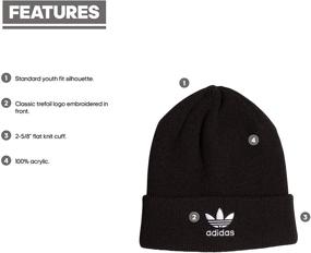 img 3 attached to Adidas Originals Girls Trefoil Beanie: Reliable Cold Weather Accessory for Boys' Comfort