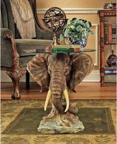 img 2 attached to 🐘 Elevate Your Living Space with Design Toscano KY86485 Lord Earl Houghton's Trophy Elephant Glass-Topped Table: Full Color, 20 Inch