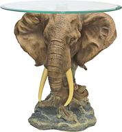 🐘 elevate your living space with design toscano ky86485 lord earl houghton's trophy elephant glass-topped table: full color, 20 inch logo