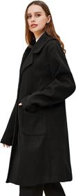 img 3 attached to Women Notched Winter Trench Jacket Women's Clothing for Coats, Jackets & Vests