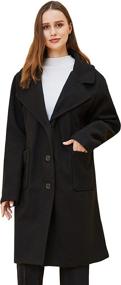 img 4 attached to Women Notched Winter Trench Jacket Women's Clothing for Coats, Jackets & Vests
