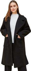 img 1 attached to Women Notched Winter Trench Jacket Women's Clothing for Coats, Jackets & Vests