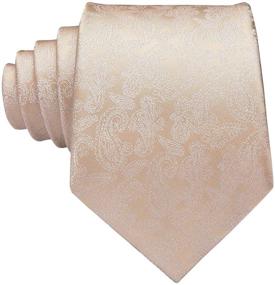 img 1 attached to 👔 Stylish Hi Tie Paisley Neckties with Pocket Cufflinks: Elevate Your Look!