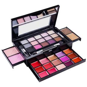 img 4 attached to 🎨 Complete SHANY Fierce & Flawless Makeup Set with Mirror - 15 Eye Shadows, 2 Bronzers, 2 Blushes, 15 Lip/Eye Glosses - Applicators Included