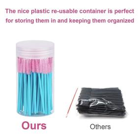 img 3 attached to 🖌️ 100pcs Disposable Mascara Brushes with Container - Eyelash Brush Spoolie Brushes for Extensions and Mascara Use