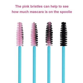 img 1 attached to 🖌️ 100pcs Disposable Mascara Brushes with Container - Eyelash Brush Spoolie Brushes for Extensions and Mascara Use