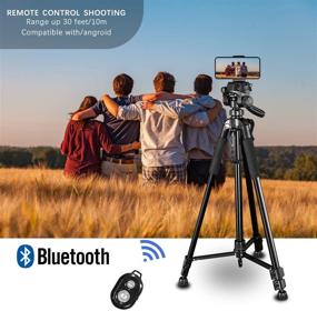 img 3 attached to 📷 62-Inch Lightweight Aluminum Camera Tripod with Carry Bag - Ideal for Canon, DSLR, SRL, Phone Tripod Mount, Live Streaming, Vlogging - Max Load Capacity 6.6 LB - Includes Bluetooth Remote Shutter