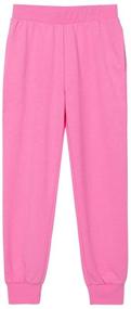 img 4 attached to 👖 UNACOO Girls French Jogger Pants with Pockets - Girls' Clothing