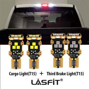 img 3 attached to LASFIT 921 912 LED Bulbs Combo: Upgrade Your RAM 1500 Silverado F150 Sierra Cargo & Brake Lights with High Mount Stop 3rd Brake Light - White Red Kit