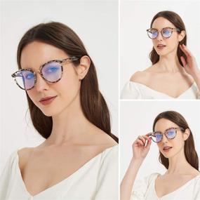 img 2 attached to 👓 Женские очки Cat Eye с фильтром от синего света | Очки для компьютера для женщин с фильтром от синего света | Очки с леопардовым принтом и фильтром от синего света для женщин