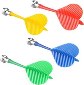 img 1 attached to 🎯 Yalis Magnetic Darts 12 Packs - Safety Plastic Darts for Dart Game | Red, Yellow, Green, Blue