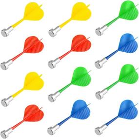 img 4 attached to 🎯 Yalis Magnetic Darts 12 Packs - Safety Plastic Darts for Dart Game | Red, Yellow, Green, Blue