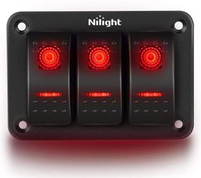 img 4 attached to 🚗 Nilight - 90019C 3 Gang Aluminum Rocker Switch Panel Toggle Dash 5 Pin ON/Off Pre-Wired Rocker Switch Red Backlit Switch for Automotive Car Marine Boat RV with 2 Year Warranty