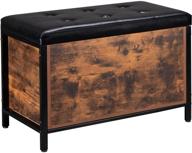 🪑 vingli industrial storage bench chest ottoman with padded seat - flip top storage for living room, bedroom, toddler room, entryway - 31.5" l x 15.7" w x 19.7" h logo