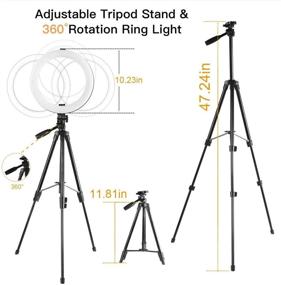 img 2 attached to 10.2" Selfie Ring Light with Tripod Stand, 2 Phone Holders & Remote Control - Perfect for Live Streaming, YouTube, Makeup, Photography
