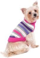 🐶 stylish small pink striped turtleneck sweater for fashionable dogs логотип