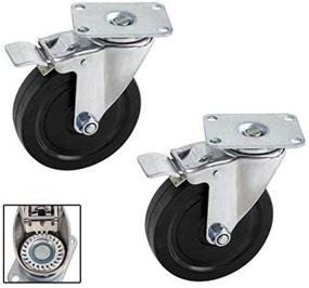 img 4 attached to 🔒 Enhanced Performance Double Lock Brake Heavy Duty Swivel Casters