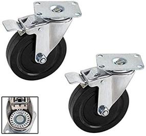 img 2 attached to 🔒 Enhanced Performance Double Lock Brake Heavy Duty Swivel Casters