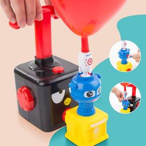 img 1 attached to 🚀 Набор игрушек Chiachi Balloon Launcher Car Toy Set, Набор воздушных средств передвижения, Надувной автомобиль для гонок на шарах, Творческая насосная игрушка для автомобиля, Набор игрушек STEM в подарок для детей (Черный ворон)